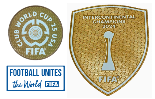 Club World Cup 25 USA Badge & FOOTBALL UNITES the world (White) Badge & 2024 Intercontinental Champions Badge