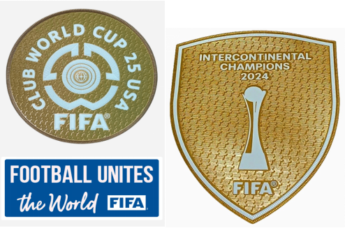 Club World Cup 25 USA Badge & FOOTBALL UNITES the world (Blue) Badge & 2024 Intercontinental Champions Badge